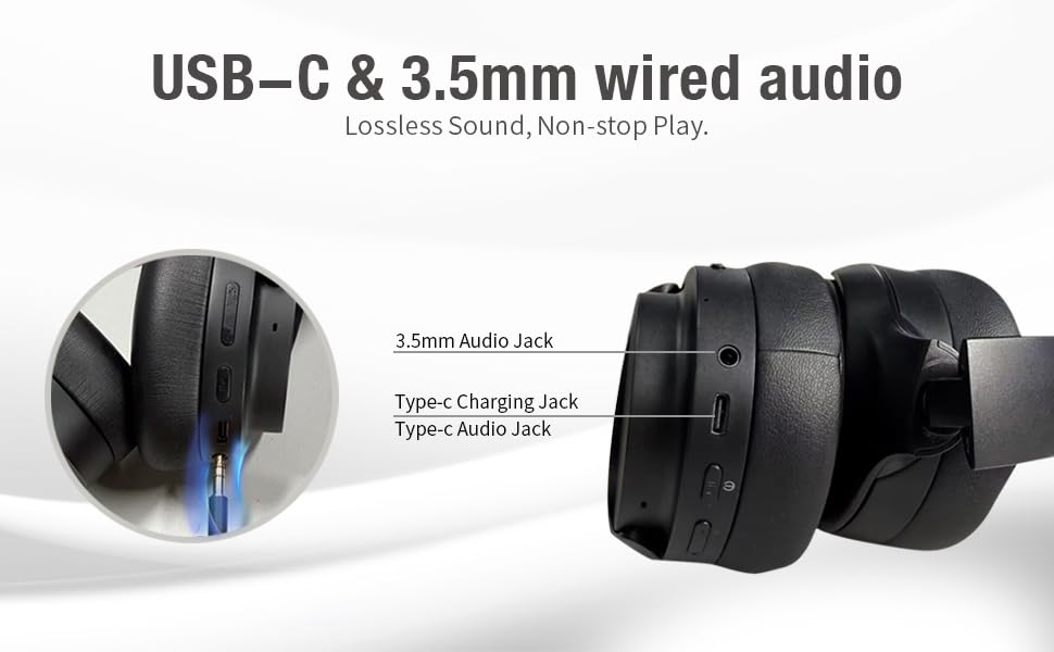 Hybrid Active Noise Cancelling Bluetooth Headphone, 40db Premium Overhead, 75H Playtime, Auracast, 5Mic Clear Call, USB-c &3.5mm Audio, Low-Latency, for TV Work Airplane (Beige) - color: Beige
