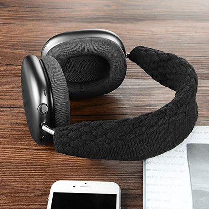 Geekria Knit Fabric Headband Cover Compatible with Apple AirPods Max Headphones, Replacement Repair Part, Easy DIY Installation (Black L)