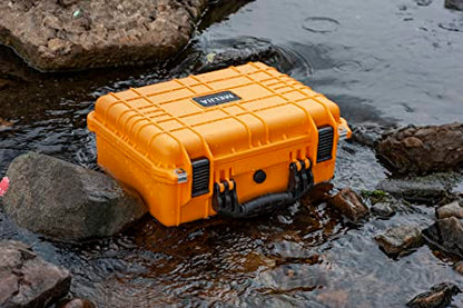 MEIJIA All Weather IP67 Waterproof Hard Camera Case,Hard Protective Case,Hard Case with Customizable Foam,Fit Use of Drones,Camera,Equipments,Pistols(Yellow,15.98x12.99x6.85inches) - color: Yellow, size: 15.98x12.99x6.85inches