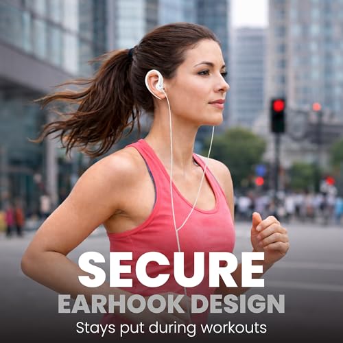 PHILIPS SHS3200WT Flexible Earhook Headphones, White - color: White, style: 3.5MM NO-MIC