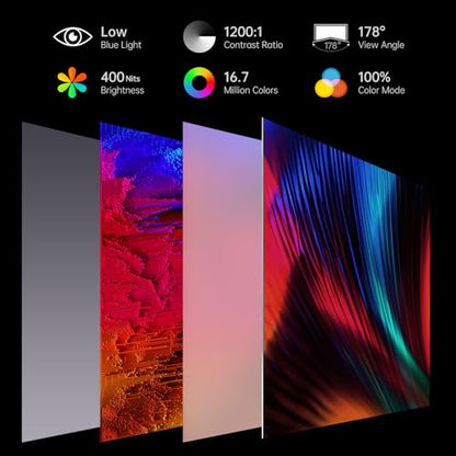ForHelp True 4K Portable Monitor - 15.6inch UHD 3840×2160 100% sRGB USB-C HDMI External Second Monitor Portable IPS Screen Computer Display with Speakers for Laptop MacBook Switch PS5/4 Xbox - style: 15.6"4k