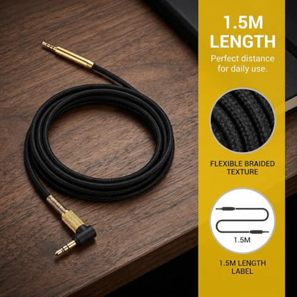 OFC Copper 2.5mm to 3.5mm Audio Cable Core Aux Cord for Headphones Plug and Play Stereo Jack Cable Compatible for AKG Y40 Y50 Y45(Without Mic) - style: Without Mic