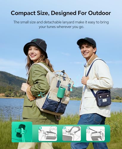 Portable Bluetooth Speaker Beach Essentials: Powerful Crystal Clear Sound/Dynamic Light/IPX5 Waterproof/All Day Playtime/Wireless BT 5.3/TWS Paring, Dad Gifts, Outdoor|Travel|Camping|Pool Accessories | Powerful HD Sound,Dynamic Light,All Day Playtime,Wire
