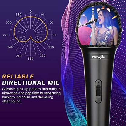 Karaoke Microphone for Singing, Perrycom Dynamic Microphone, Vocal Microphone with On Off Switch, Handheld Microphone Clip, XLR Mic- Cardioid - style: Super Cardioid
