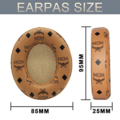 Replacement Ear Pads Protein PU Leather Ear Cushion Compatible with Beats by Dr.Dre Studio 2.0 Studio 3 B0500 B0501 Wired Wireless Over-Ear Headphones (Floral Brown) - color: Floral Brown