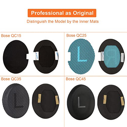 Earpads for Bose QuietComfort 45 QC45 QC35 ii QC35 Ear Pads Headphones Ear Cushions Replacement with Upgraded Memory Foam - color: QC45 Black