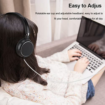Foldable Head Mounted Headphone Mini Wired Headset Hands Compact Stereo HiFi Music Headset Support Rotatable Ear Cup Adjustable Headband Support TF Card