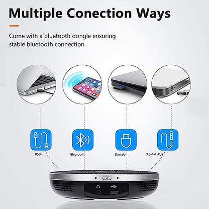 TONGVEO AI Wireless PTZ Camera System with Auto Tracking Built-in Receiver & Bluetooth Speakerphone, 5.8GHz 1080P 60fps Conference Camera with 3X Optical Zoom, for Church Zoom, OBS Meetings - color: black