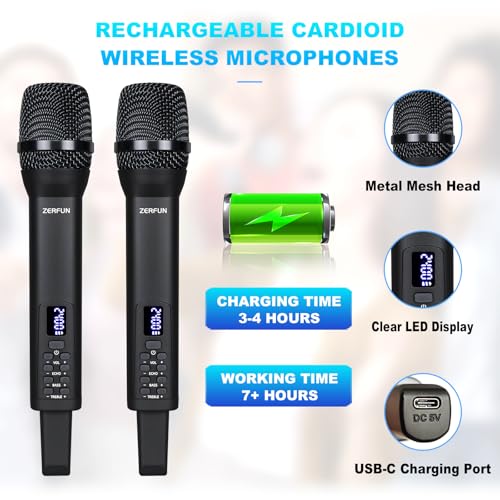 Rechargeable Wireless Microphones 4 Pack, D240, Black - color: Black, style: 4 Mics
