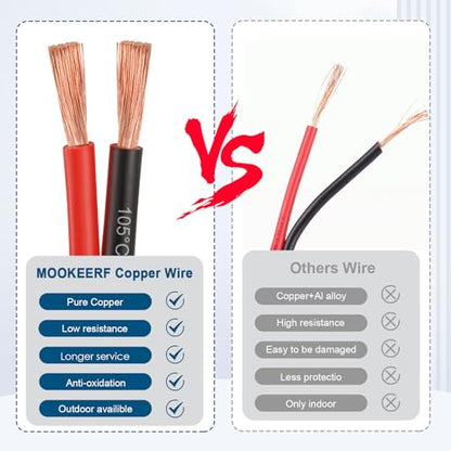 8 Gauge Wire 2 Conductors Copper Wire, 8 AWG Battery Cable Oxygen Free Copper Wire for Solar Panel, Automotive, Trailer, RV and Speaker (8 Gauge 10FT) - size: 10 FT, style: 8 AWG