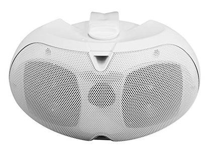 Rockville D4-70 White Dual 4" 70V Commercial/Restaurant Wall Mount Speaker | Adjustable Tap 30W, 15W, 7.5W, 3.75W, Silk Dome Tweeter, Outdoor/Indoor, 80x120 Degree Dispersion, Swivel Bracket, 100V, ABS - color: White