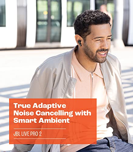 JBL Live Pro 2 TWS - Noise Cancelling Earbuds - Rose | JBL Signature Sound, True Adaptive Noise Cancelling with Smart Ambient, 40 1030 hours of playback with wireless charging - color: Rose
