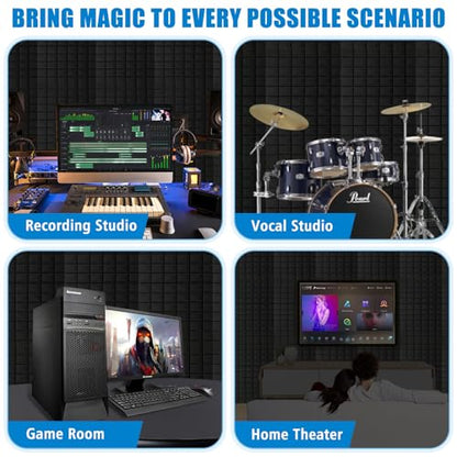 4 Pack Acoustic Foam Panels, 48 x 24 x 2" Sound Proof Foam Panels for Walls | High Density Fire Resistant Soundproof Wall Foam, Noise Cancelling Panels for Recording Studio & Home Office - size: 4 Pack