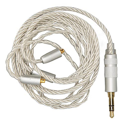 Replacement Earphone Cable, Silver Plated Copper HiFi 4 Core MMCX to 3.5mm Sound Jack, Upgrade Headphone Wire with Noise Reduction for SE215 SE315 SE425 SE535 SE846,