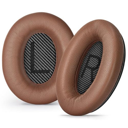Aurivor Leather Ear-Pads Cushions for Bose QuietComfort QC-35 QC-35-ii QC-25 QC-15 QC-2 Headphones, Lambskin Replacement Ear Covers for Ae2/Ae2i/Ae2W SoundLink SoundTrue Around-Ear Headsets(Brown)