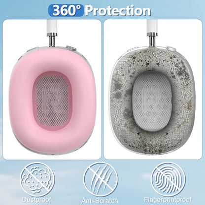 Silicone Ear Pads Case Cover for AirPods Max 2/1 Headphones Cushions, Pink - color: Pink-MGEB