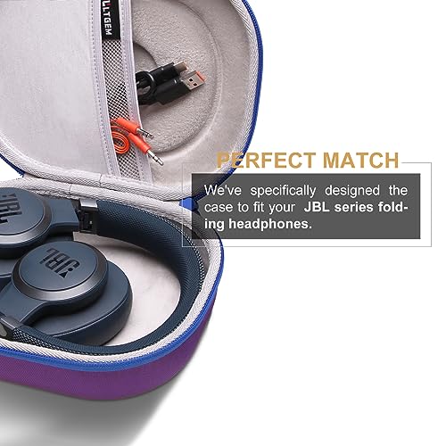 Case for JBL Tune 770NC/510BT/720BT/520BT/670NC/520C Headphones Purple | Hard Carrying Travel Case for JBL Live 770NC/670NC/680NC/780NC Headphones - color: Purple+Gray