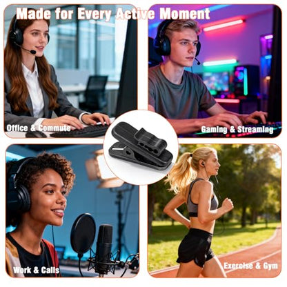 26 Pack Headphone Cable Clips, Anti-Slip Wire Holder for Earphone, Microphone, Earbud Cords - Clip to Shirt, Collar for Tangle-Free Music & Calls During Exercise, Work, Office