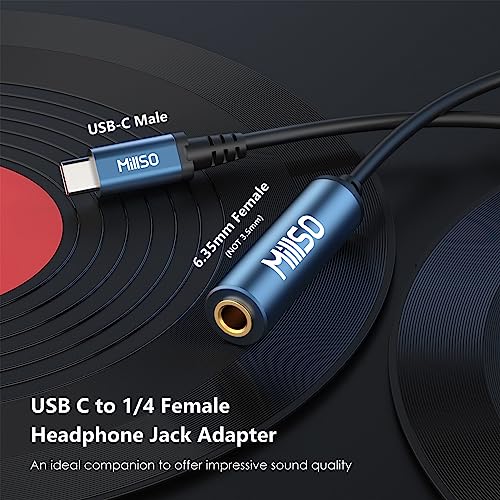 USB Type C to 1/4 Headphone Adapter 6.35mm Female to USB C Adapter | Stereo TRS 1/4 Female to USB C Aux Audio Jack Adapter for Amplifier, Mixer, Home Theater, Phone, Laptop, 6.35mm Headphone - style: USB-C Male to 1/4 Female