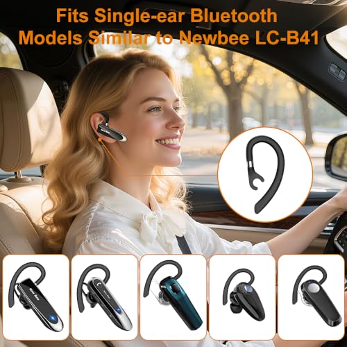 New bee Ear Hooks Replacement Ear Hook Clips- Snap-in Headset Spare Clamp Hook (Black, 3 Pack+Silicon) - color: Black, size: 3 Pack+Silicon