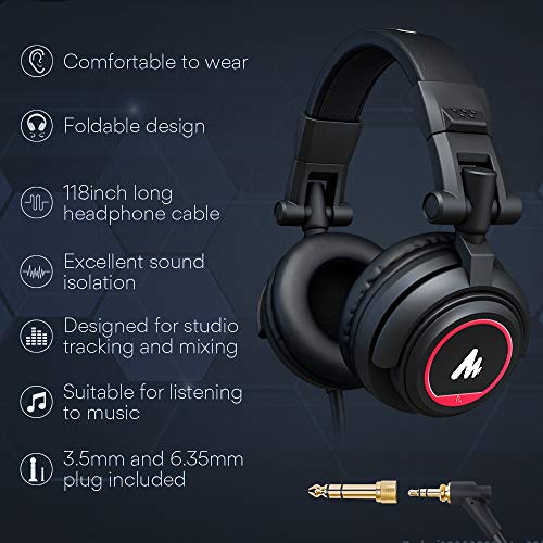 MAONO AU-A04H Microphone and Studio Headphone with PD400X Dynamic Microphone Bundle for Podcast, Studio, YouTube, Live Streaming, Voice-Over