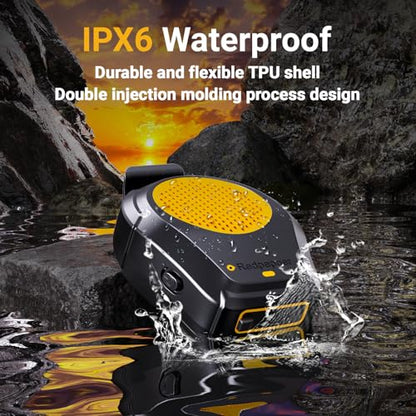 Redpepper Wearable Bluetooth Speaker, Clip-On Wireless Jobsite Pro IPX6 Waterproof Portable Speaker, Built-in Mic for Hands-Free Music/Calls