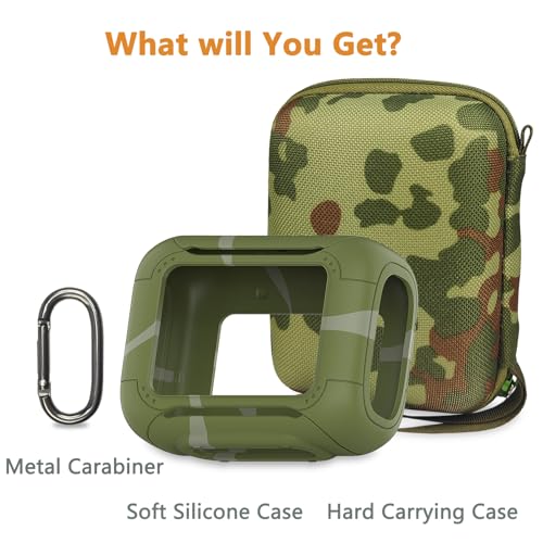 Protective Case for JBL Go 5 Portable Bluetooth Speaker | Accessories Hard Carrying Case and Silicone Cover with Metal Carabiner (Squad Case) - color: Squad Case