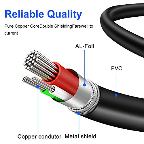 2RCA Male to 2RCA Male Stereo Audio Cable 20 ft,Dual Shielded Gold-Plated RCA Stereo Cable,Suitable for Home Theater, Amplifier, HDTV, Game Console, Hi-Fi System. (20ft/6m) - color: 20ft/6m