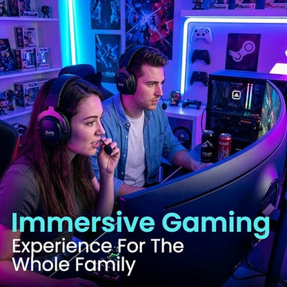 PuroGamer Kids Gaming Headset with Mic, Wireless 85dB Volume Limiting | 2.4GHz low-latency wireless gaming headphones with detachable mic, 32-hour battery, USB-C wired mode and 85dB limit