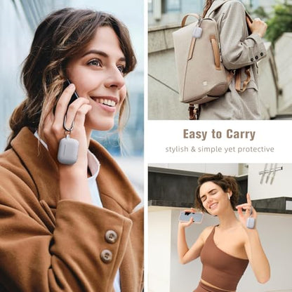 Hamile Compatible with AirPods Pro Case Protective Silicone Case, Shockproof Cover Skin for Apple AirPod Pro 2019 Charging Case, with Keychain, Fog Gray - color: Fog Gray