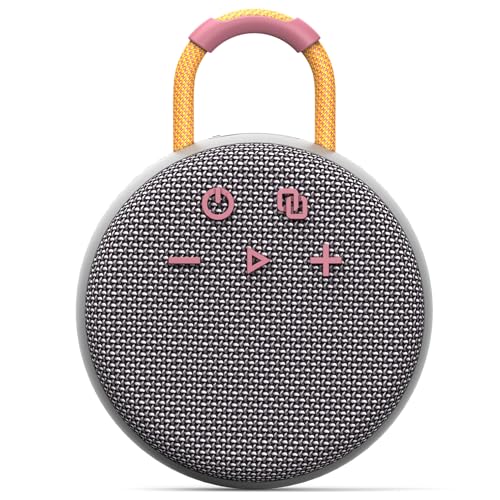 Musibaby Wireless Mini Speaker – IPX7 Showerproof Audio with BT 5.3 & Clip, Durable Shell for Dorm Use, Gift Bags, Backpack Travel & Poolside Fun (Gray) - color: Gray