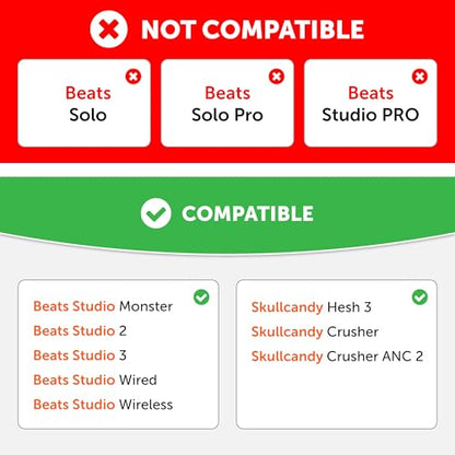 WC SweatZ Studio - Patented Covers for Beats Studio 3 (A1914) & 2 (B0500) | Made by Wicked Cushions | Made with Premium Silicone | Also fits B0501 | Black - color: Black