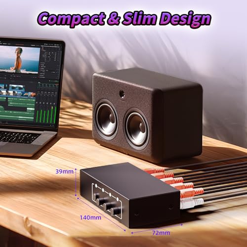 4-Way RCA L/R & 3.5mm Stereo Audio Splitter 1 in 4 Out