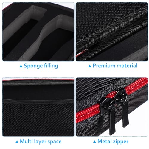 Portable Microphone Storage Case Bag with Anti-slip Orange Rings, Black Padded Mic Covers, and Anti-shock Bottom Holders for Professional Audio Equipment