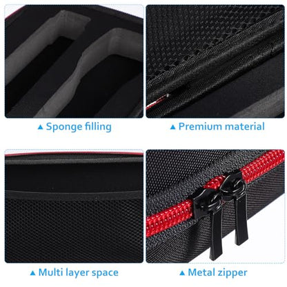 Portable Microphone Storage Case Bag with Anti-slip Orange Rings, Black Padded Mic Covers, and Anti-shock Bottom Holders for Professional Audio Equipment