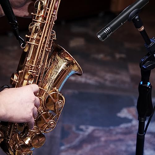 TAKSTAR CM-63 Cardioid Condenser Instrument Microphone with Clip | XLR Gold-Plated Diaphragm, 30Hz-20kHz Response, Low-Noise FET, Low-Cut & -10dB Pad Switch, Requires 48V Phantom Power.