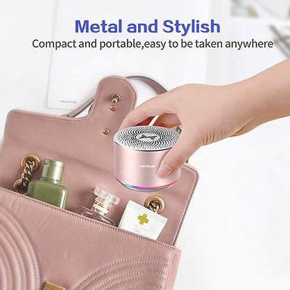 LENRUE Portable Wireless Bluetooth Speaker with Built-in-Mic,Handsfree Call,AUX Line,HD Sound and Bass for iPhone Ipad Android Smartphone and More (Pink+case) - color: Pink+case