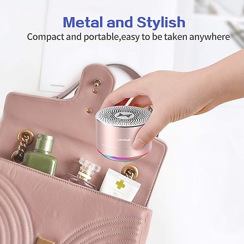 LENRUE Portable Wireless Bluetooth Speaker with Built-in-Mic,Handsfree Call,AUX Line,HD Sound and Bass for iPhone Ipad Android Smartphone and More (Pink+case) - color: Pink+case