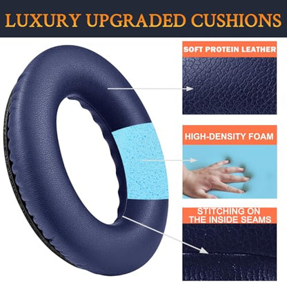 Replacement Earpads Cushions for Bose QuietComfort 35 (QC35) & Quiet Comfort 35 II (QC35 ii) Headphones, Ear Pads with Softer Leather, Noise Isolation Foam, Added Thickness (Midnight Blue) - color: Midnight Blue