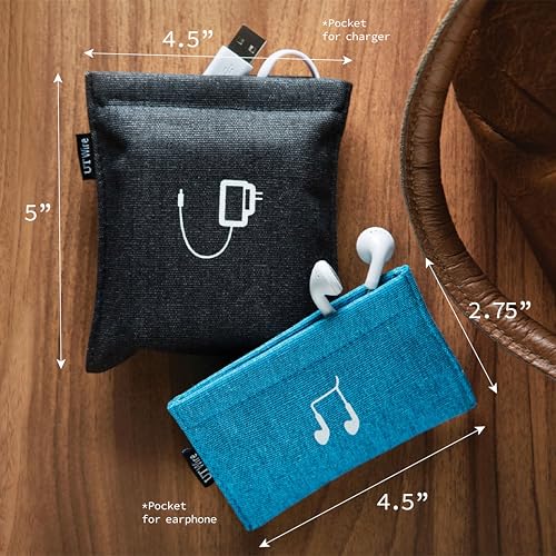 UT Wire Pocket Snap & Store Mobile Charger Case Pouch, Slate Blue - color: Slate Blue, size: Charger Case