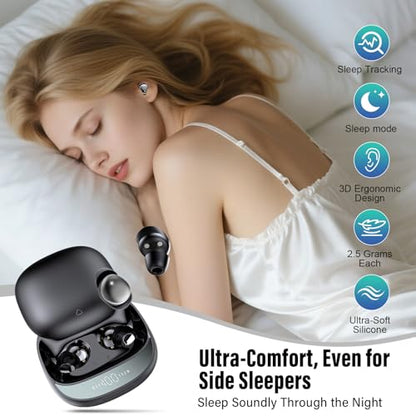 Sleep Earbuds Bluetooth 5.4 in Ear Buds for Sleeping, Sleep Headphones for Side Sleepers with Dual Modes, Sleep Timer, Alarm, 48H Wireless Earbuds for Sleeping, Sleep monitoring, App Customization