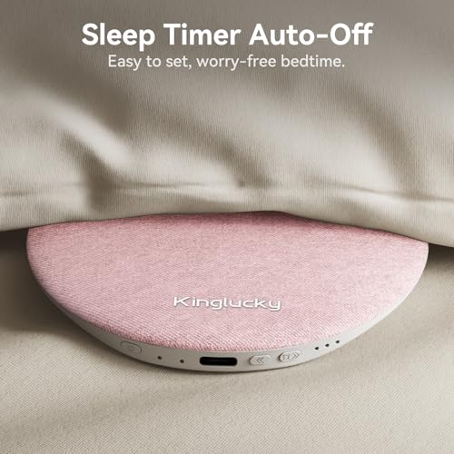 Kinglucky Mini Bluetooth Pillow Speaker, Pink | Built-in Pink Noise White Noise Sound Machine, Under Pillow Design, Headphone-Free, Rechargeable For Side Sleeper - color: Pink