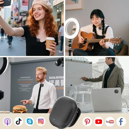 Wireless Lavalier Microphones for iPhone 17 with AI Noise Filter