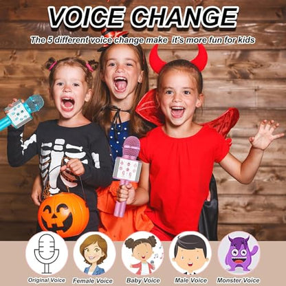 Niskite Kids Karaoke Microphone for Singing: Bluetooth Karaoke Microphone Wireless - Perfect Christmas Birthday Gifts for 2 3 4 5 6 7 8 Year Old Girls Toys