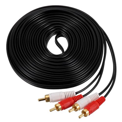 MECCANIXITY 33ft RCA Cable, 2RCA Male to 2RCA Male Audio Video Speaker Cable for Subwoofer Amplifier Home Theater DVD TV - size: 33ft, style: 2RCA Male to 2RCA Male