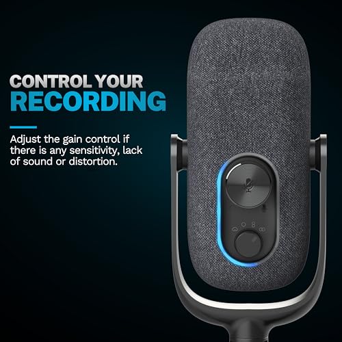 JLab Epic Talk USB Streaming Microphone with Cardioid, Omni, Stereo, bi-Directional Modes, Volume/gain Control, Quick Mute, 3.5mm AUX, White - color: Black