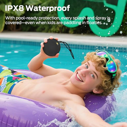 Monster Ripple Shower Bluetooth Speakers, IPX8 Waterproof Shower Speaker, Bluetooth 6.0 with Wireless Stereo Pairing and Hands-Free Calling, Portable Outdoor Speakers, Black