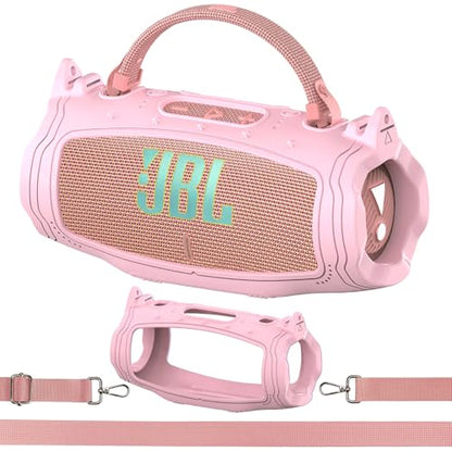 Silicone Cover Case for JBL Charge 6 Portable Bluetooth Speaker - color: Pink