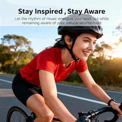 Bone Conduction Wireless Headphones - IP68 Waterproof, Open-Ear Design, Sweatproof Sports Headset for Swimming, Running, Fitness & Gym, Black