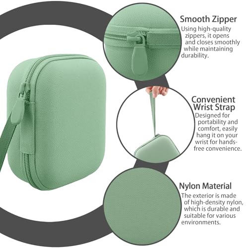 for Bose New SoundLink Micro 2nd Gen Speaker Protective Case, Grass Green | EVA Hard Shell, Soft Velvet Lining, Durable Wrist Strap, Portable Travel Bag with Carabiner, Mesh Accessory Pocket - color: Grass Green Case